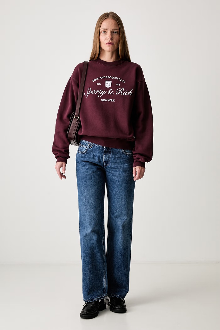 Sporty & Rich Syracuse bluza oversize bawełniana (zdjęcie 10)