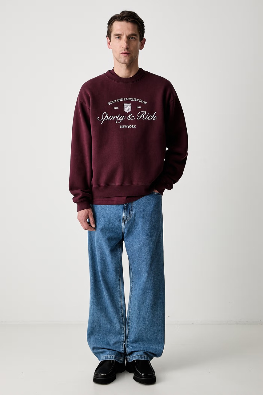 Sporty & Rich Syracuse bluza oversize bawełniana (zdjęcie 11)