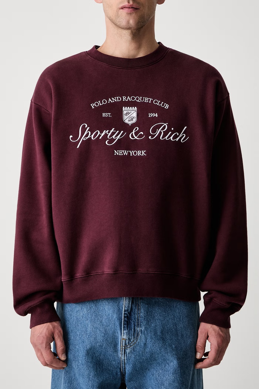 Sporty & Rich Syracuse bluza oversize bawełniana (zdjęcie 7)