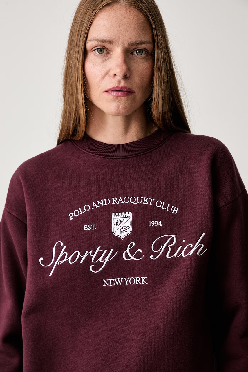 Sporty & Rich Syracuse bluza oversize bawełniana (zdjęcie 8)
