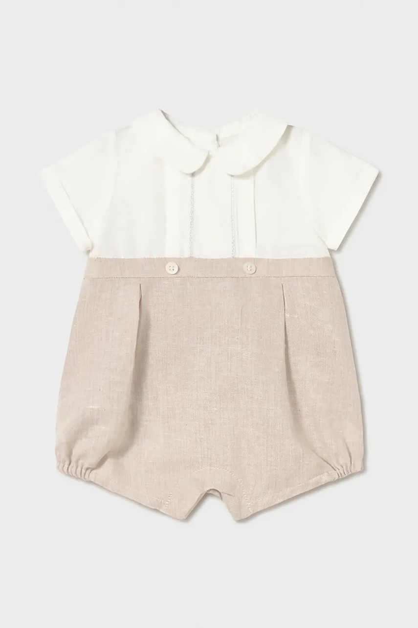 E-shop Mayoral Newborn kojenecký romper s příměsí lnu
