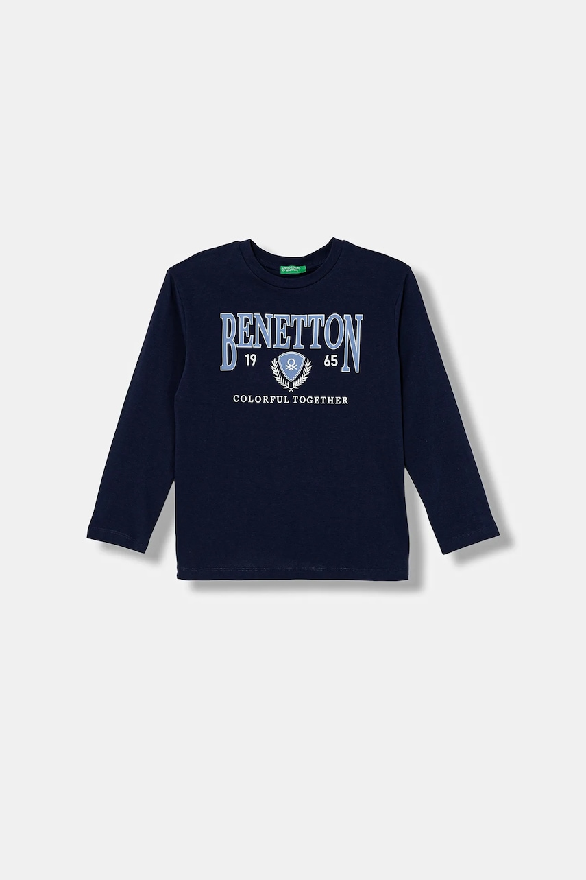 United Colors of Benetton longsleeve din bumbac pentru copii