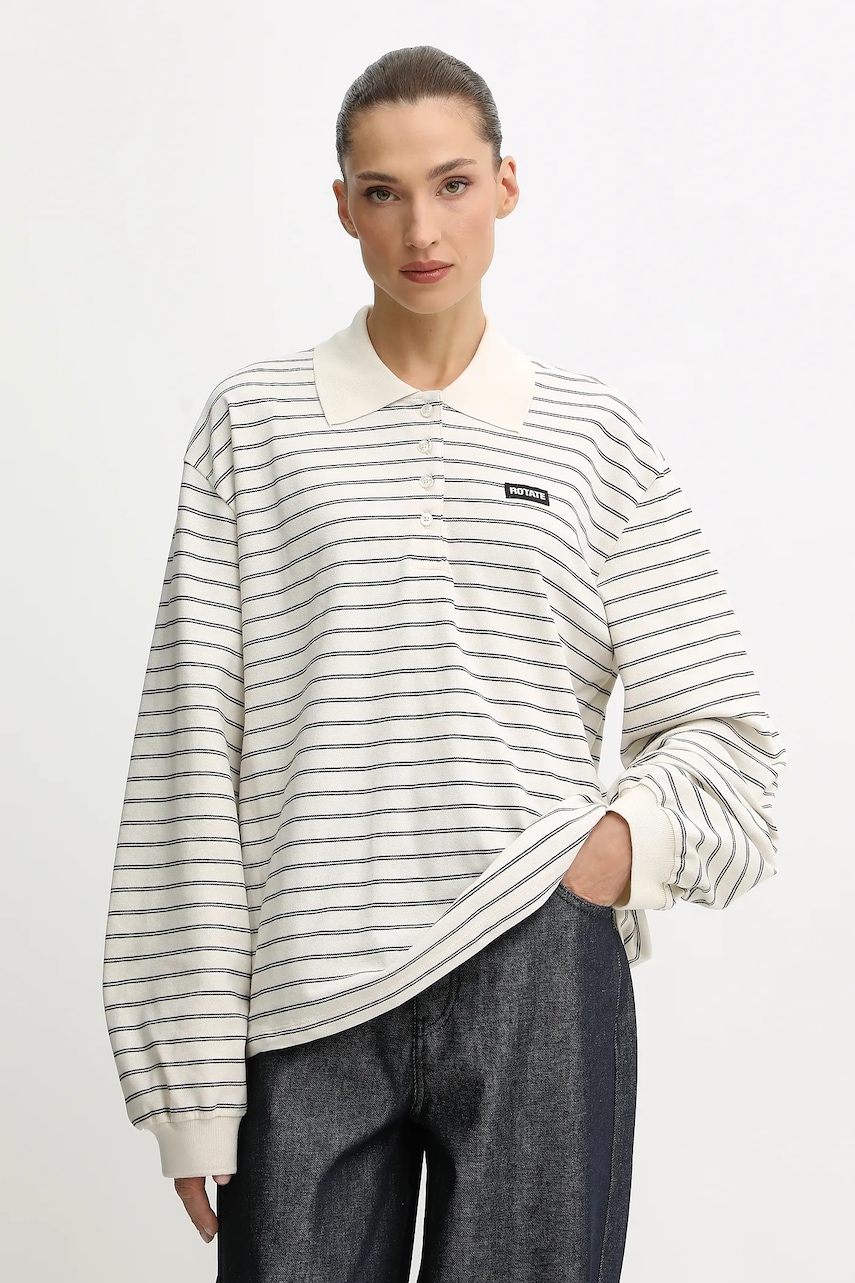 Rotate longsleeve culoarea bej, 115641858