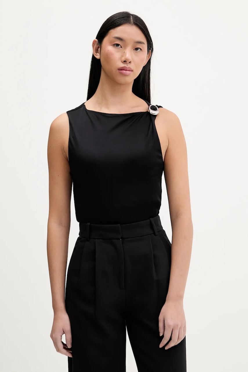 HUGO bluză culoarea negru, uni, 50555782