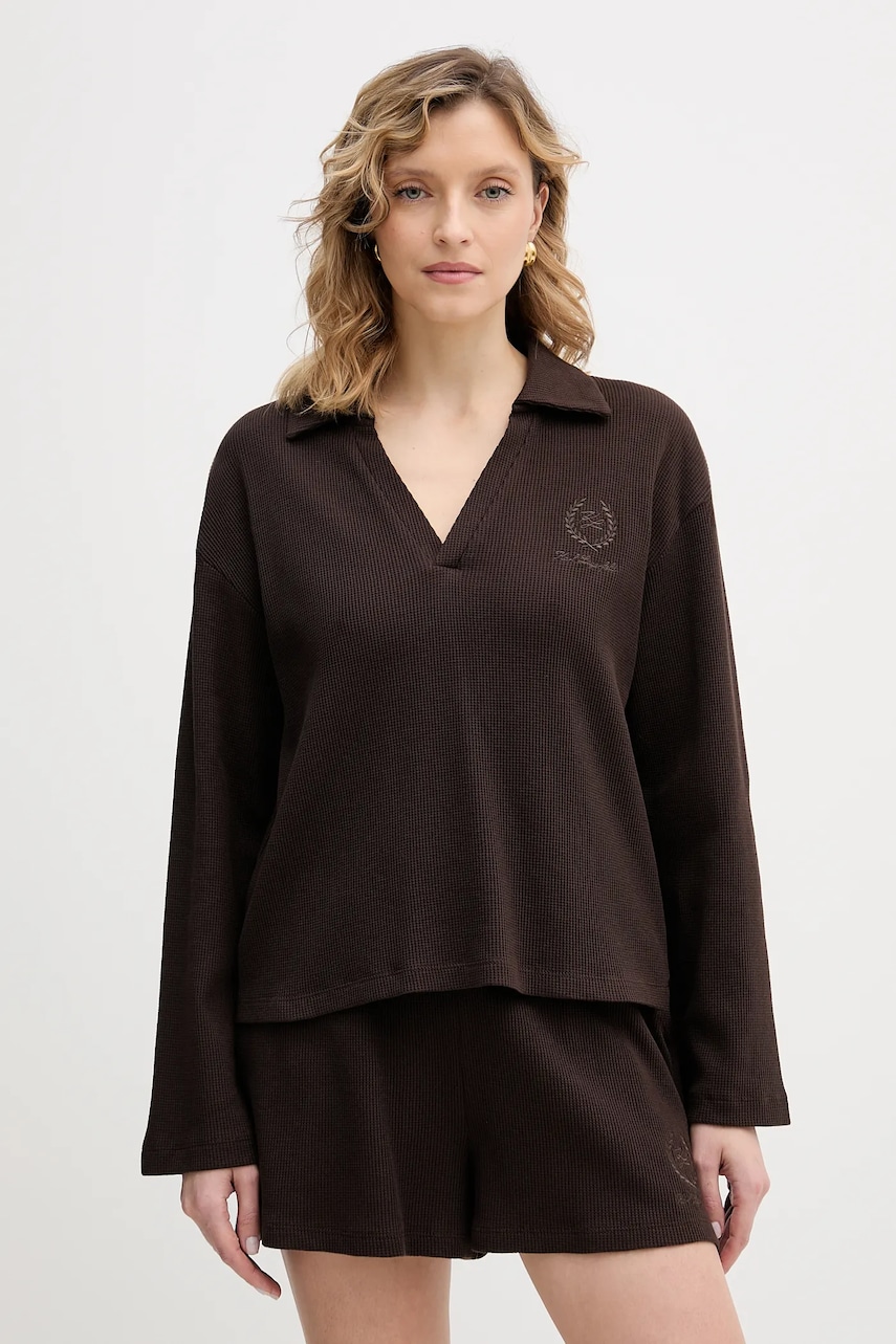 Karl Lagerfeld longsleeve din bumbac HOTEL KARL