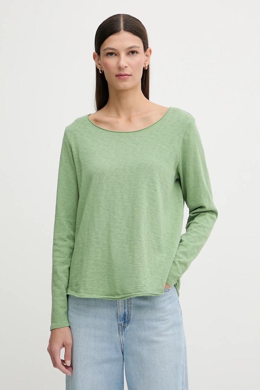 Marc O'Polo longsleeve din bumbac culoarea verde, 5000009292