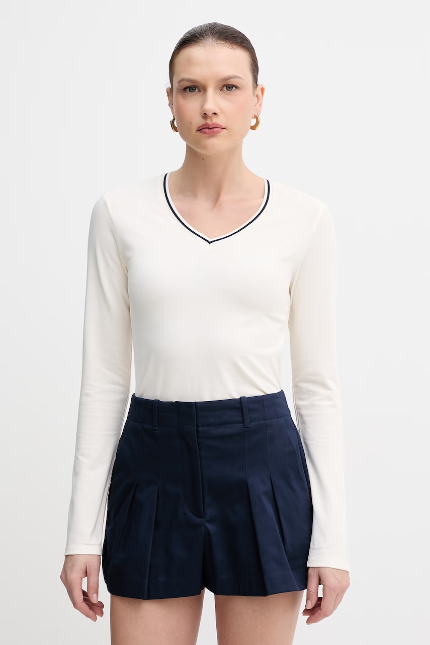 United Colors of Benetton longsleeve pentru femei, cu amestec de bumbac