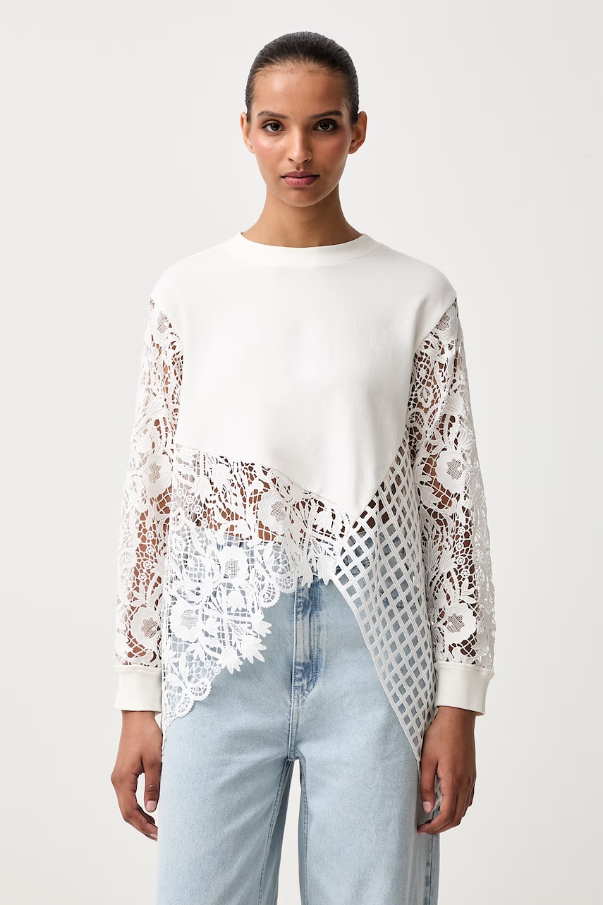 AllSaints bluzka damska bawełniana z elastanem MALORIE LS TOP