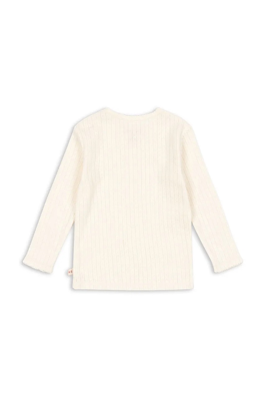 Хлопковый лонгслив Konges Sløjd MINNIE BLOUSE GOTS цвет бежевый KS104372