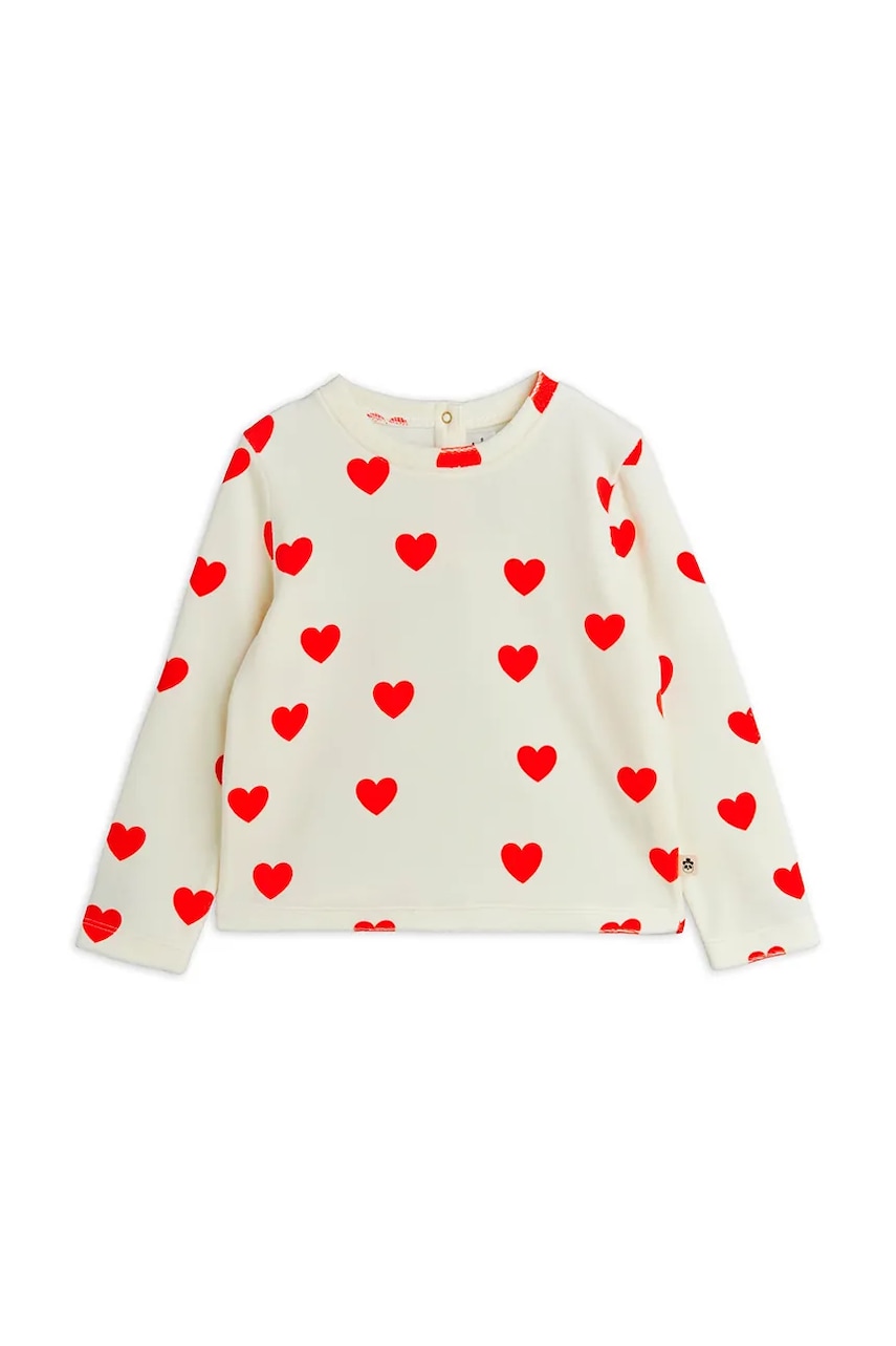 Mini Rodini longsleeve copii Hearts culoarea alb, 26120120