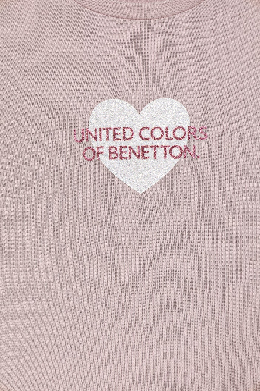 Dětské bavlněné tričko s dlouhým rukávem United Colors of Benetton (obrázek 3)