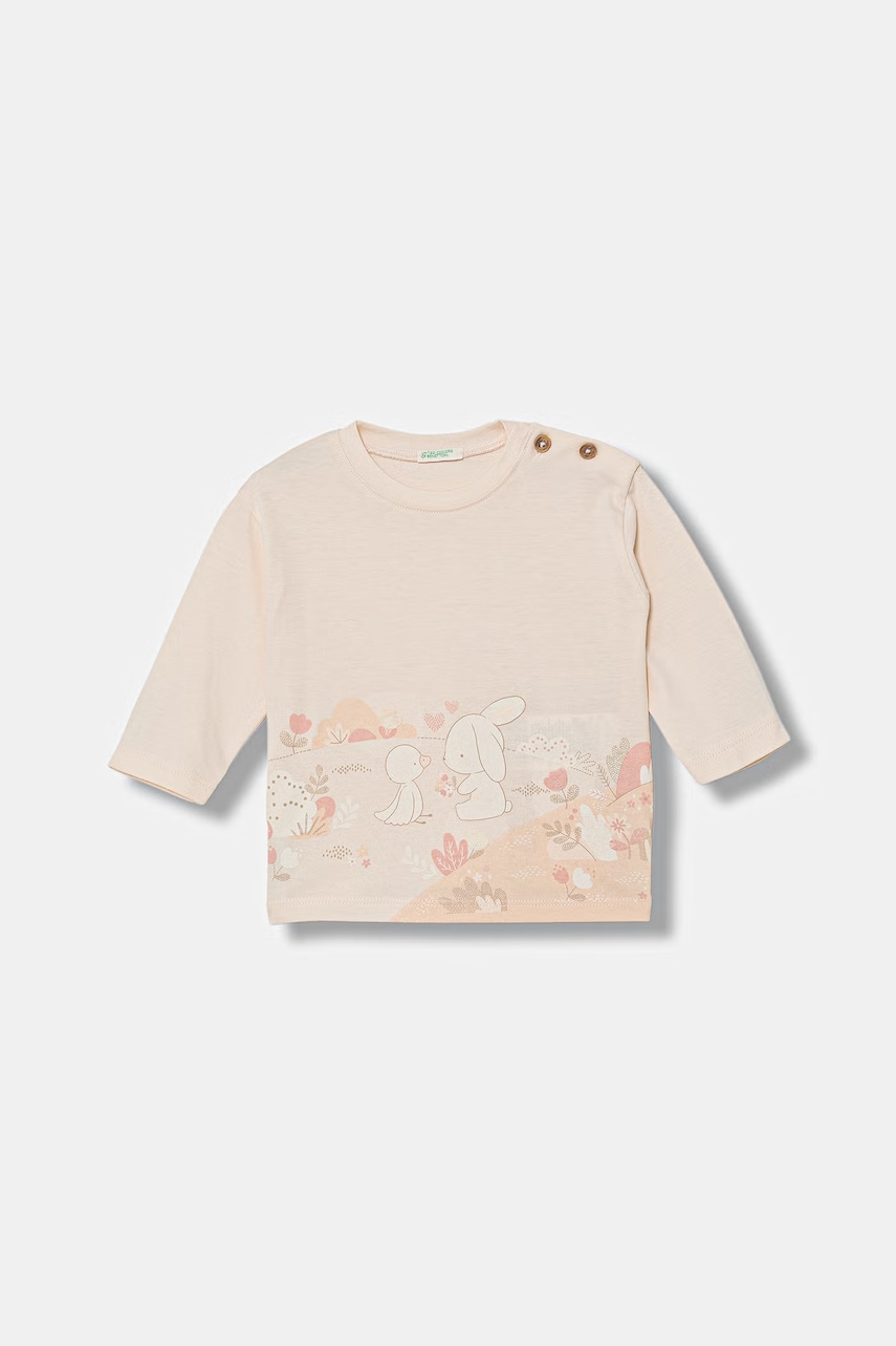 United Colors of Benetton longsleeve pentru copii, din bumbac