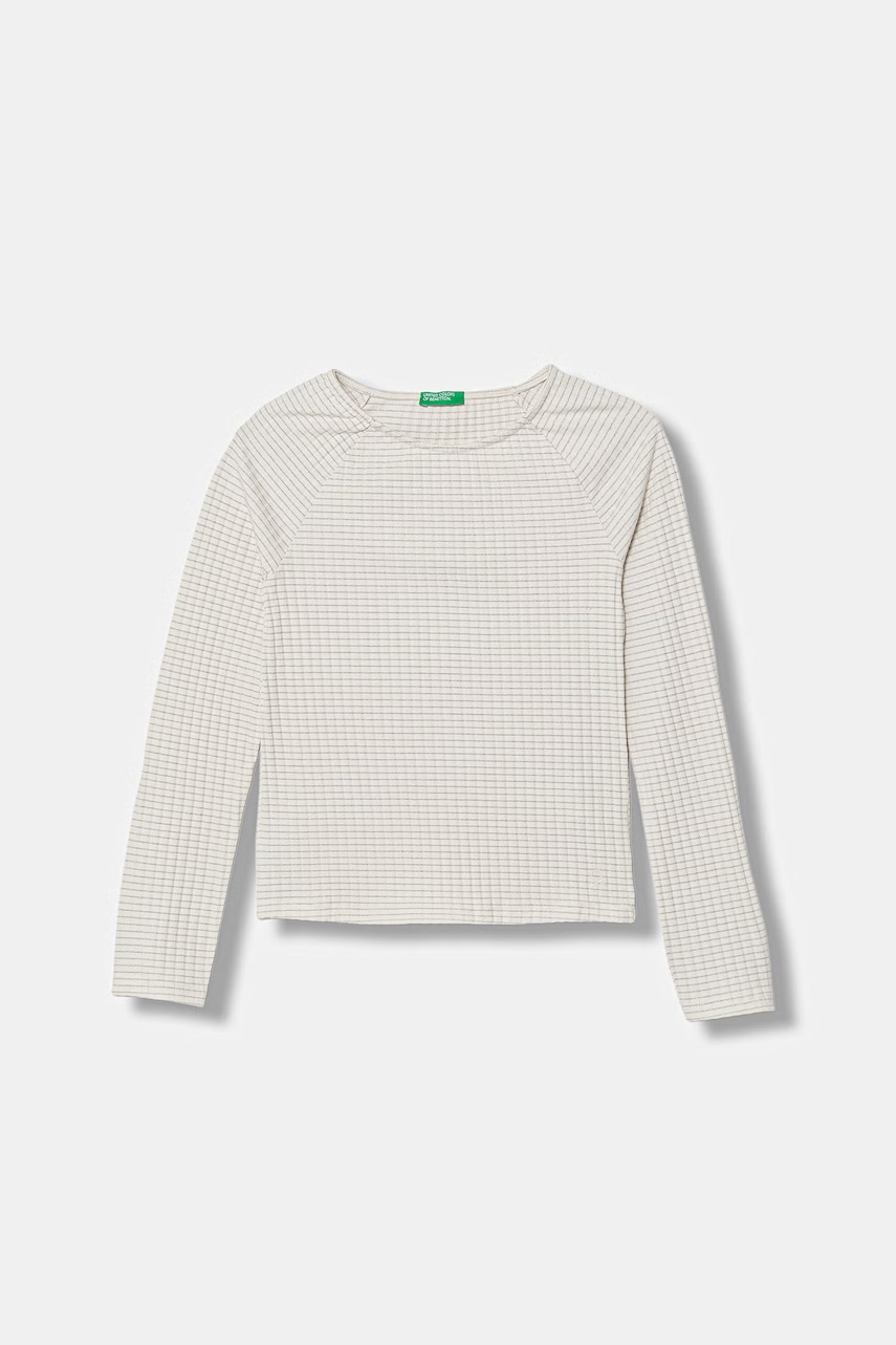 United Colors of Benetton bluză cu mânecă lungă pentru copii, din bumbac