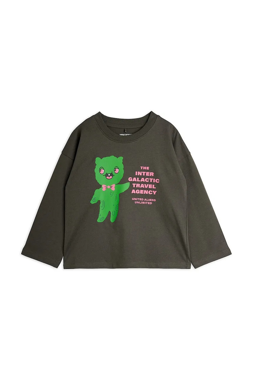 Mini Rodini longsleeve din bumbac pentru copii Alien travel agency