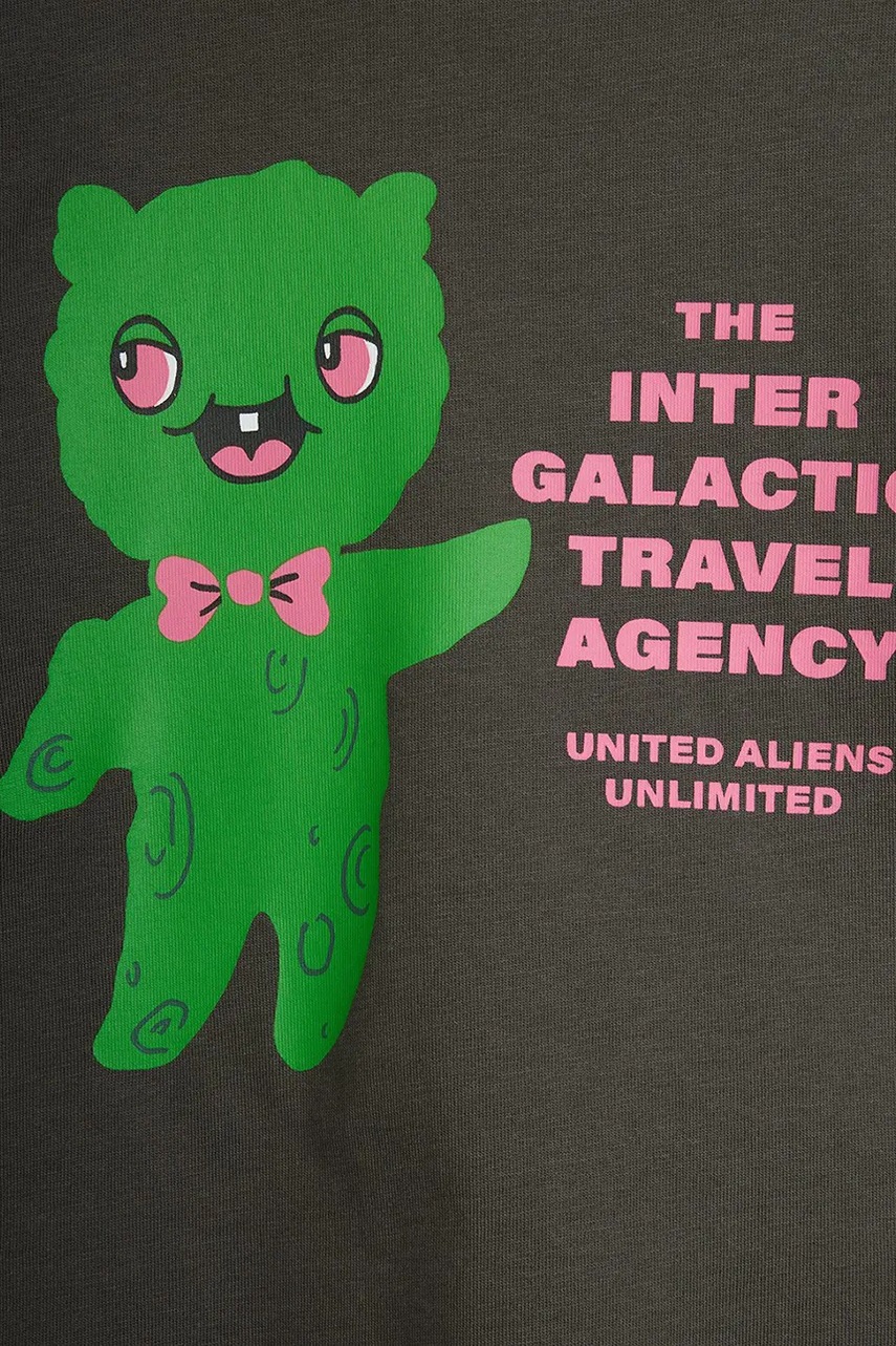 Dětské bavlněné tričko s dlouhým rukávem Mini Rodini Alien travel agency (obrázek 3)