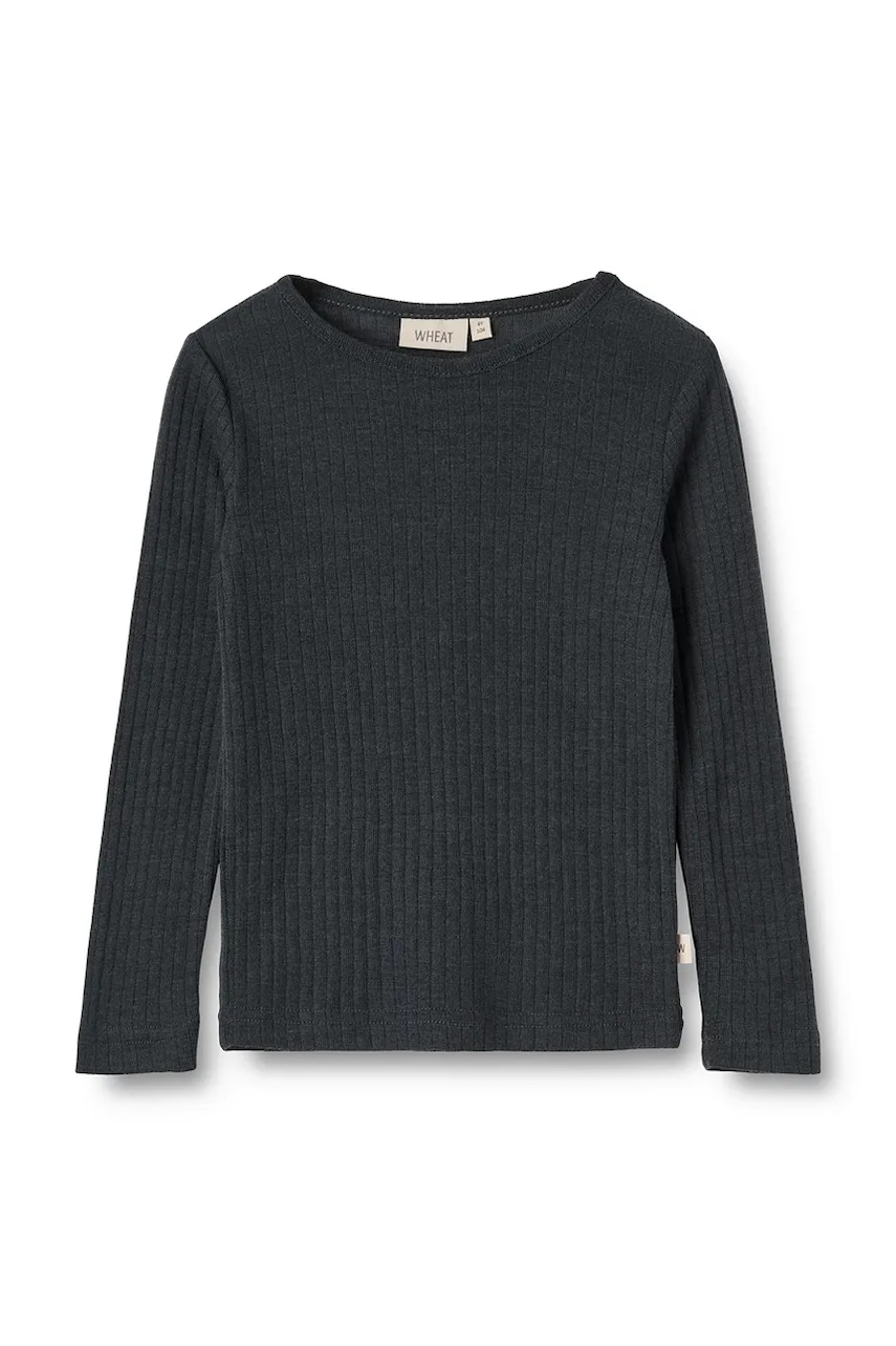Wheat tricou cu mânecă lungă pentru copii, cu lână