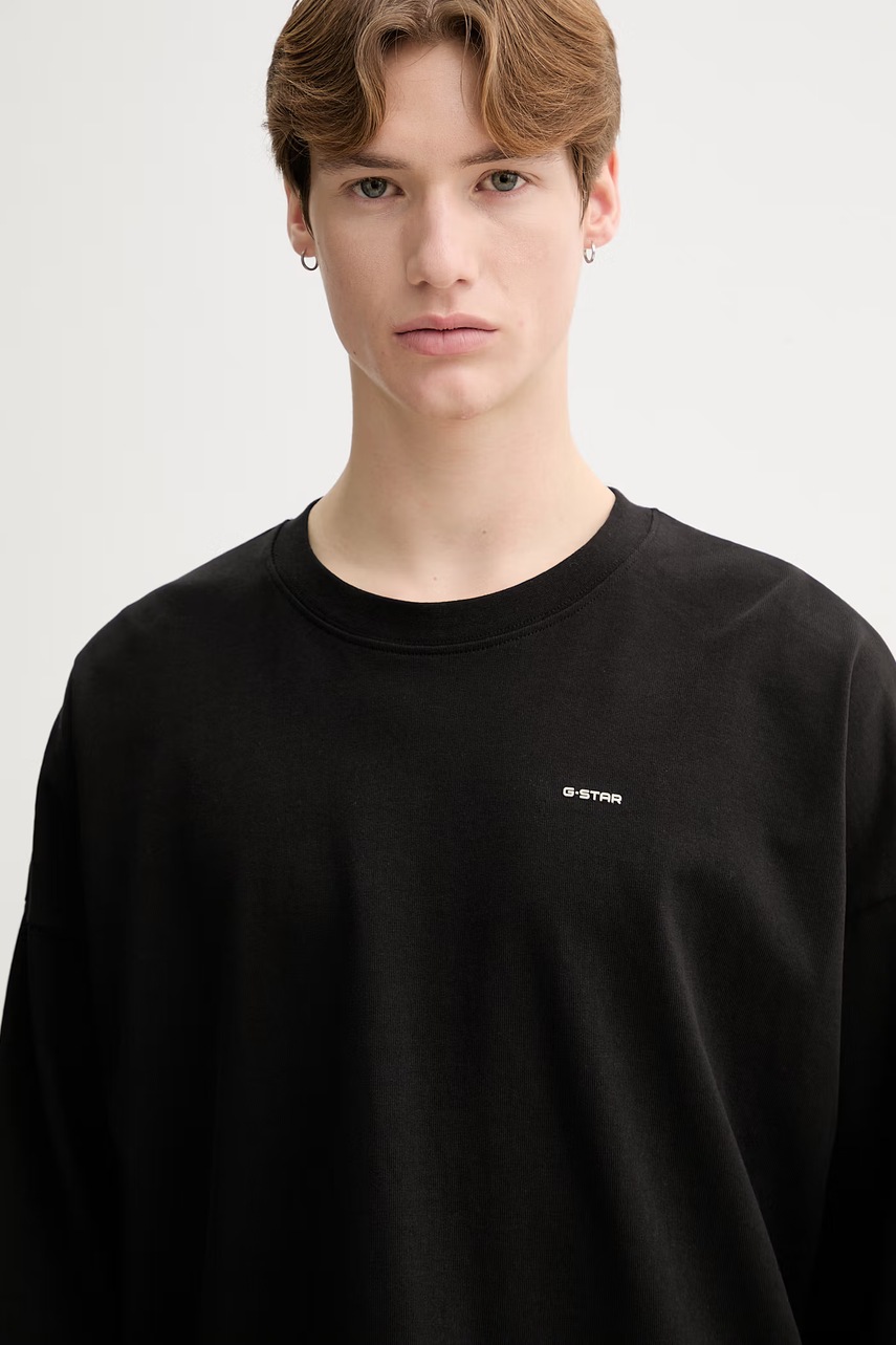 Bavlněné tričko s dlouhým rukávem G-Star Heavy jersey oversized (obrázek 4)