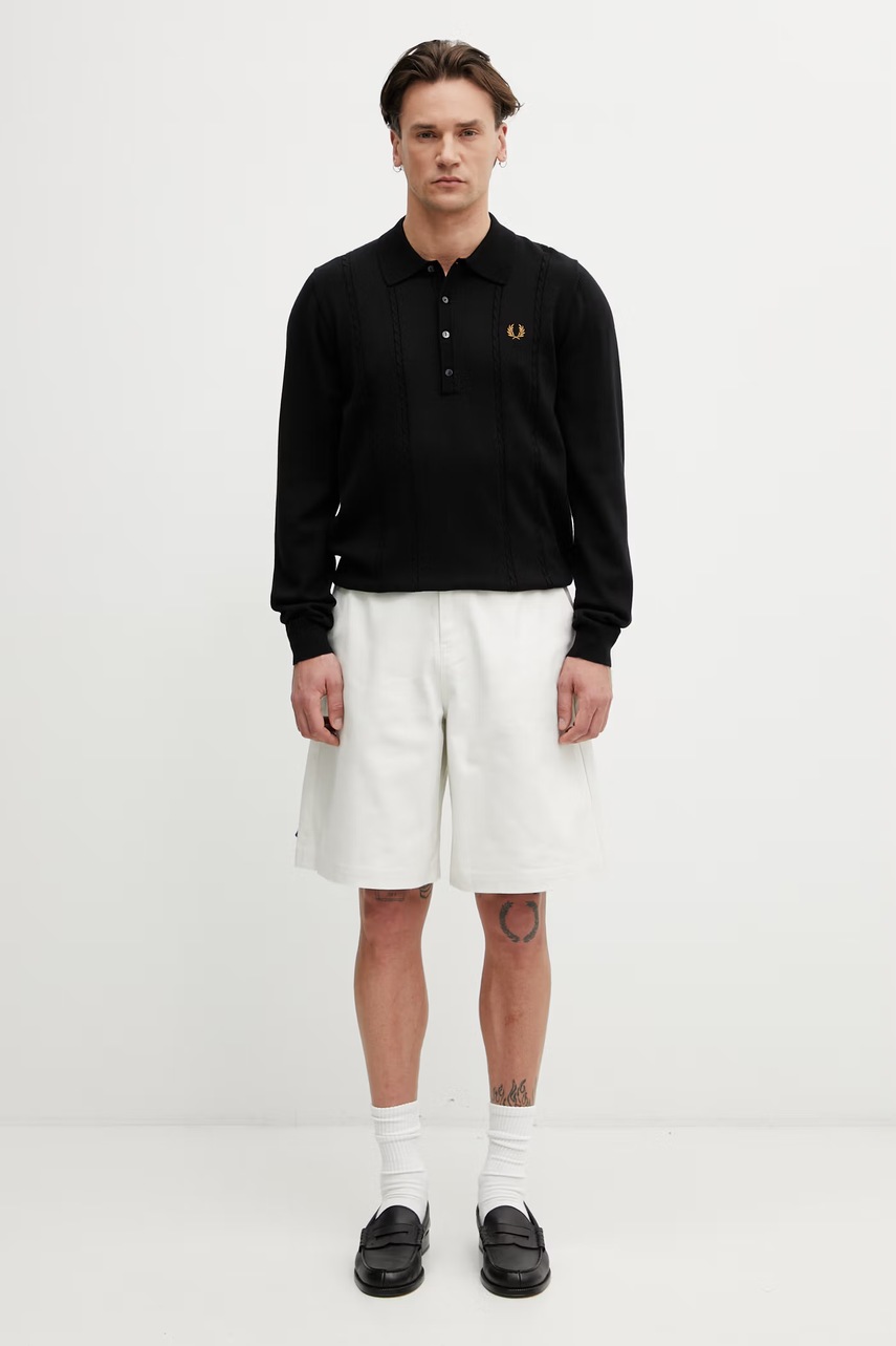 Fred Perry sweter z dodatkiem wełny męski (zdjęcie 5)