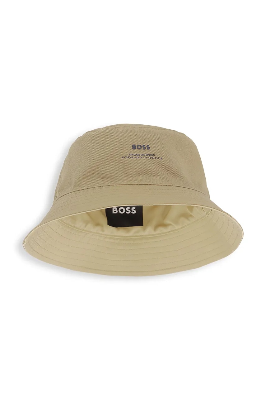 Detský bavlnený klobúk BOSS