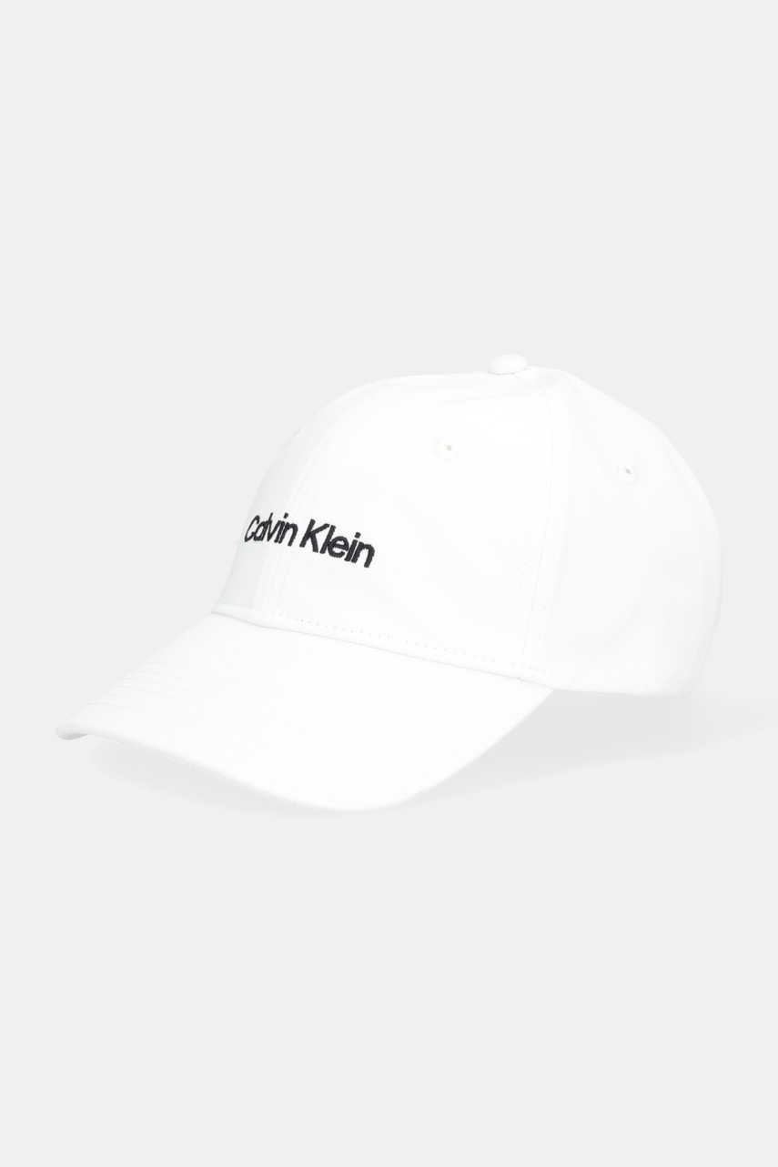 Levně Bavlněná baseballová čepice Calvin Klein bílá barva, LV04F5003G