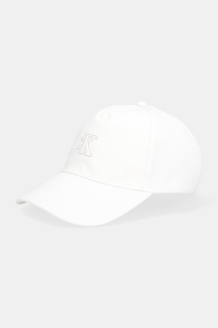 Calvin Klein czapka z daszkiem bawełniana kolor beżowy LV04F5044G