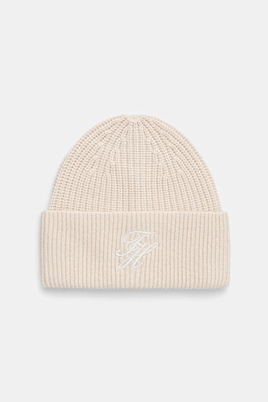 Levně Vlněná čepice Tommy Hilfiger béžová barva, AW0AW18515