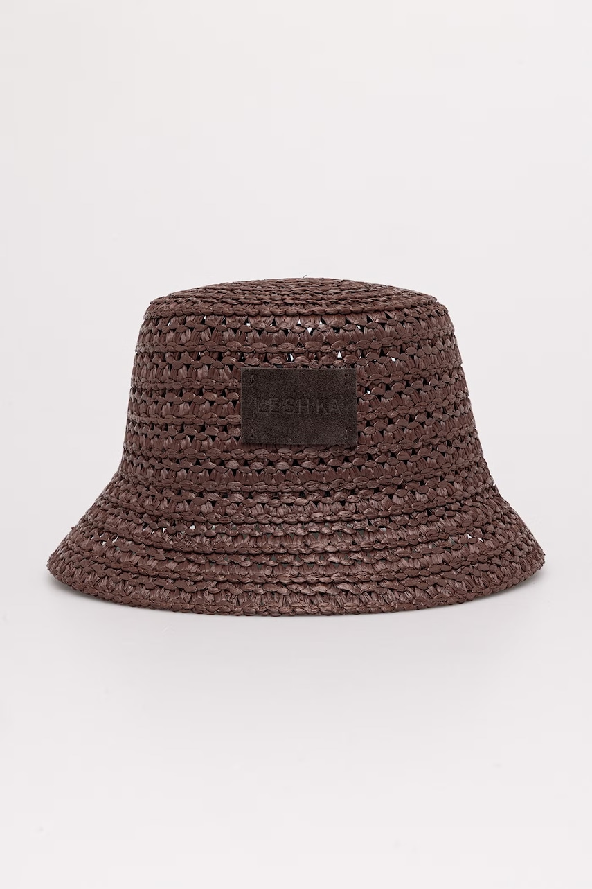 LE SH KA headwear pălărie de paie de damă cu vâscoză Brown Bucket Hat