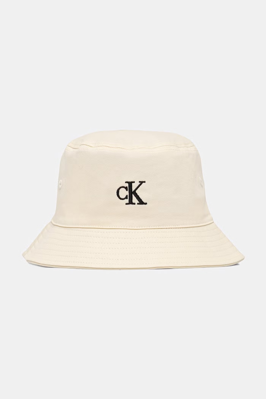 Calvin Klein Καπέλο bucket Γυναικείο βαμβακερό LV04F5101G μπεζ ONE SIZE