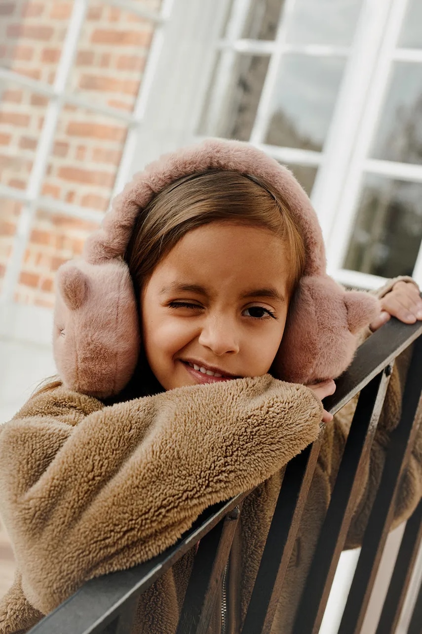 Liewood earmuffs copii Timothy Plush Cat Ear Warmers culoarea portocaliu, LW20807