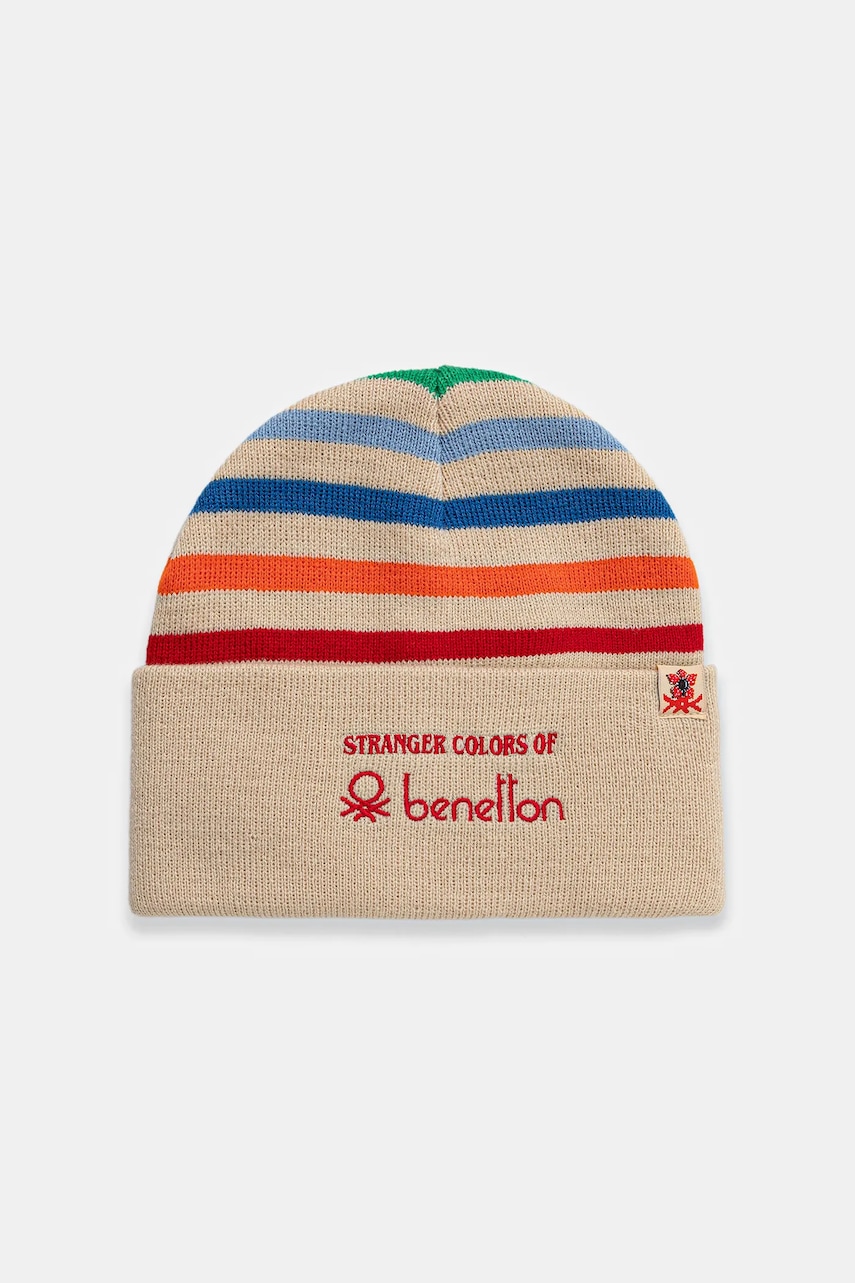 United Colors of Benetton căciulă copii culoarea bej, 6JKXCA02S