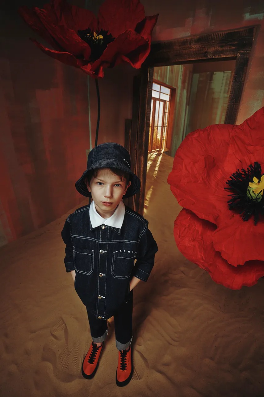 Dětský džínový klobouk Marni MF49U HAT (obrázek 5)