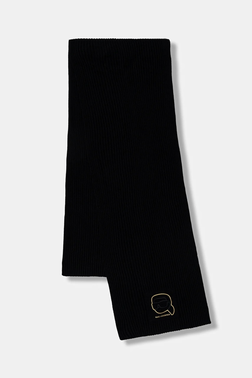 Σκούφος και κασκόλ Karl Lagerfeld χρώμα: μαύρο, 561309.805700 φωτογραφία