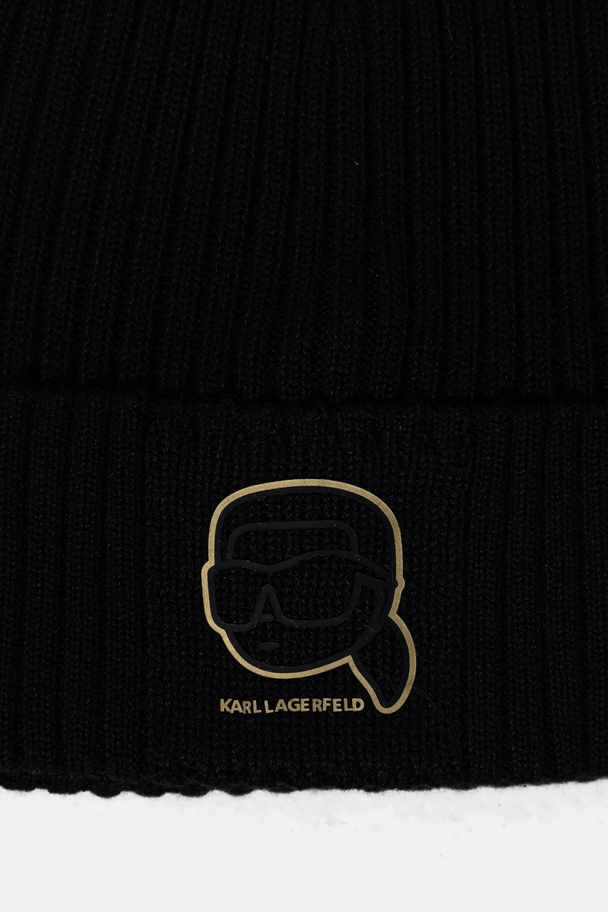 Σκούφος και κασκόλ Karl Lagerfeld χρώμα: μαύρο, 561309.805700 φωτογραφία