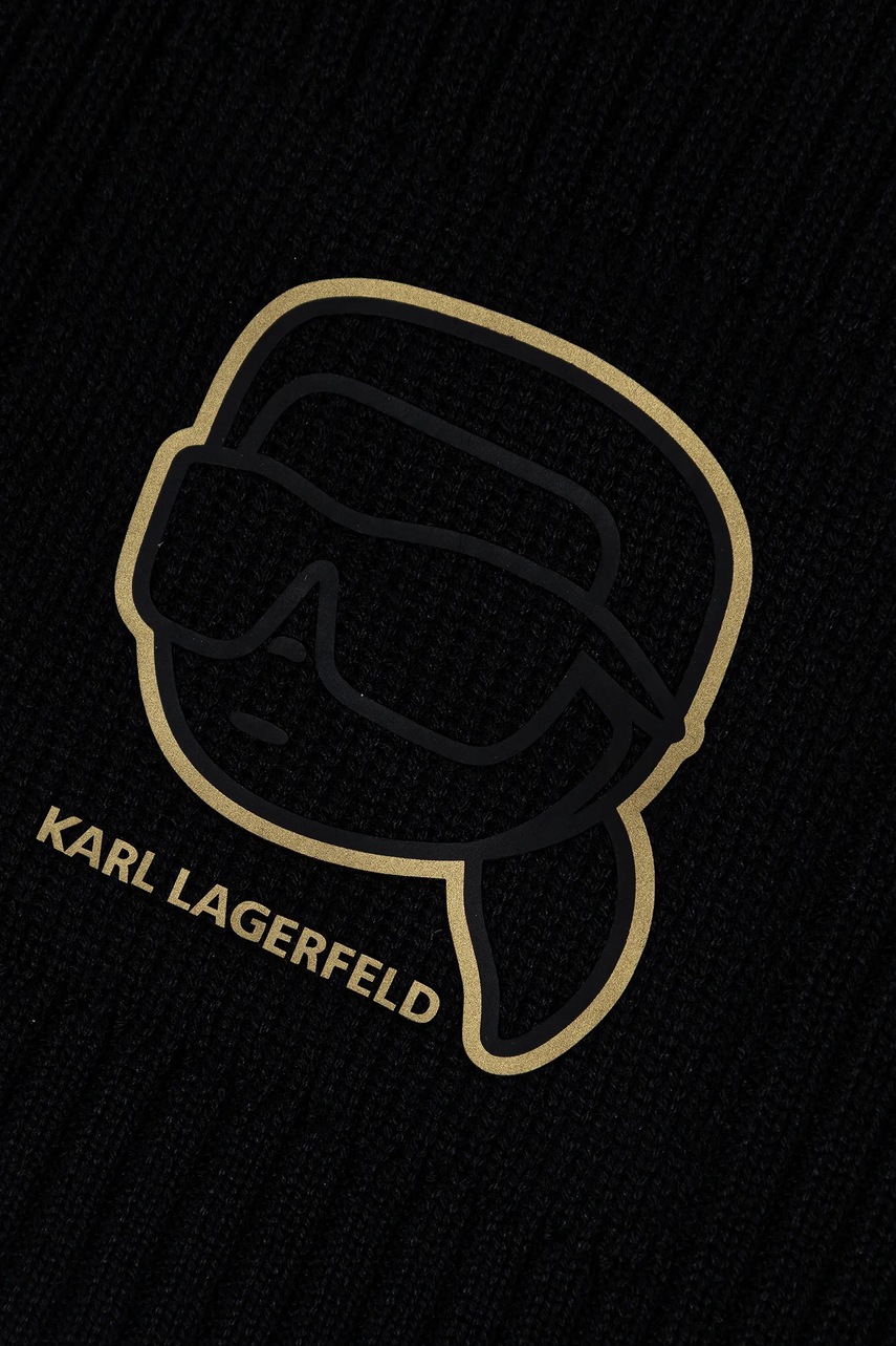 Σκούφος και κασκόλ Karl Lagerfeld χρώμα: μαύρο, 561309.805700 φωτογραφία