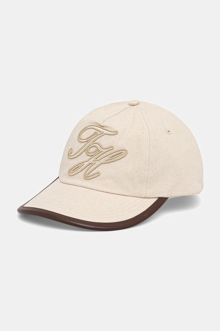 Levně Bavlněná baseballová čepice Tommy Hilfiger béžová barva, AM0AM14032