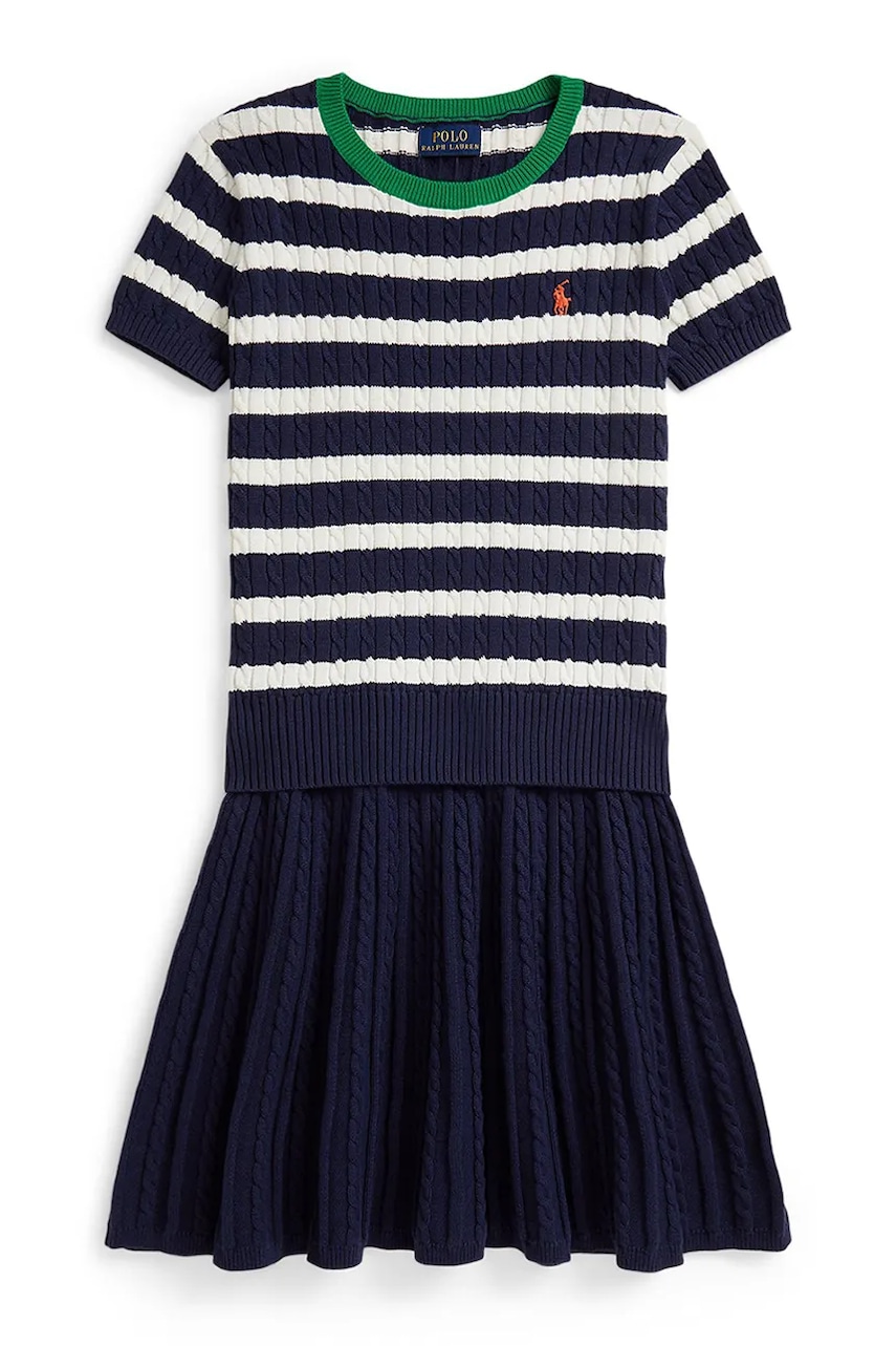 Levně Dětská bavlněná souprava Polo Ralph Lauren tmavomodrá barva, 313956875500