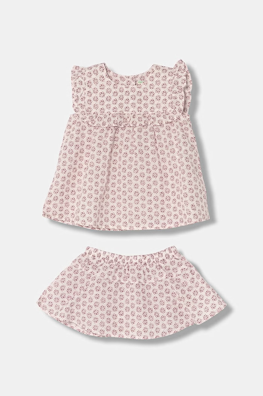 United Colors of Benetton καλοκαιρινό με λινό 4NVDAK001.W.Stagionale ροζ 74,62,68,82,56