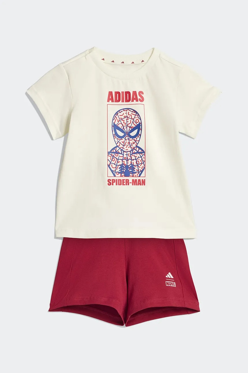 adidas set de bumbac pentru bebeluși MRVL culoarea bej, JZ3550