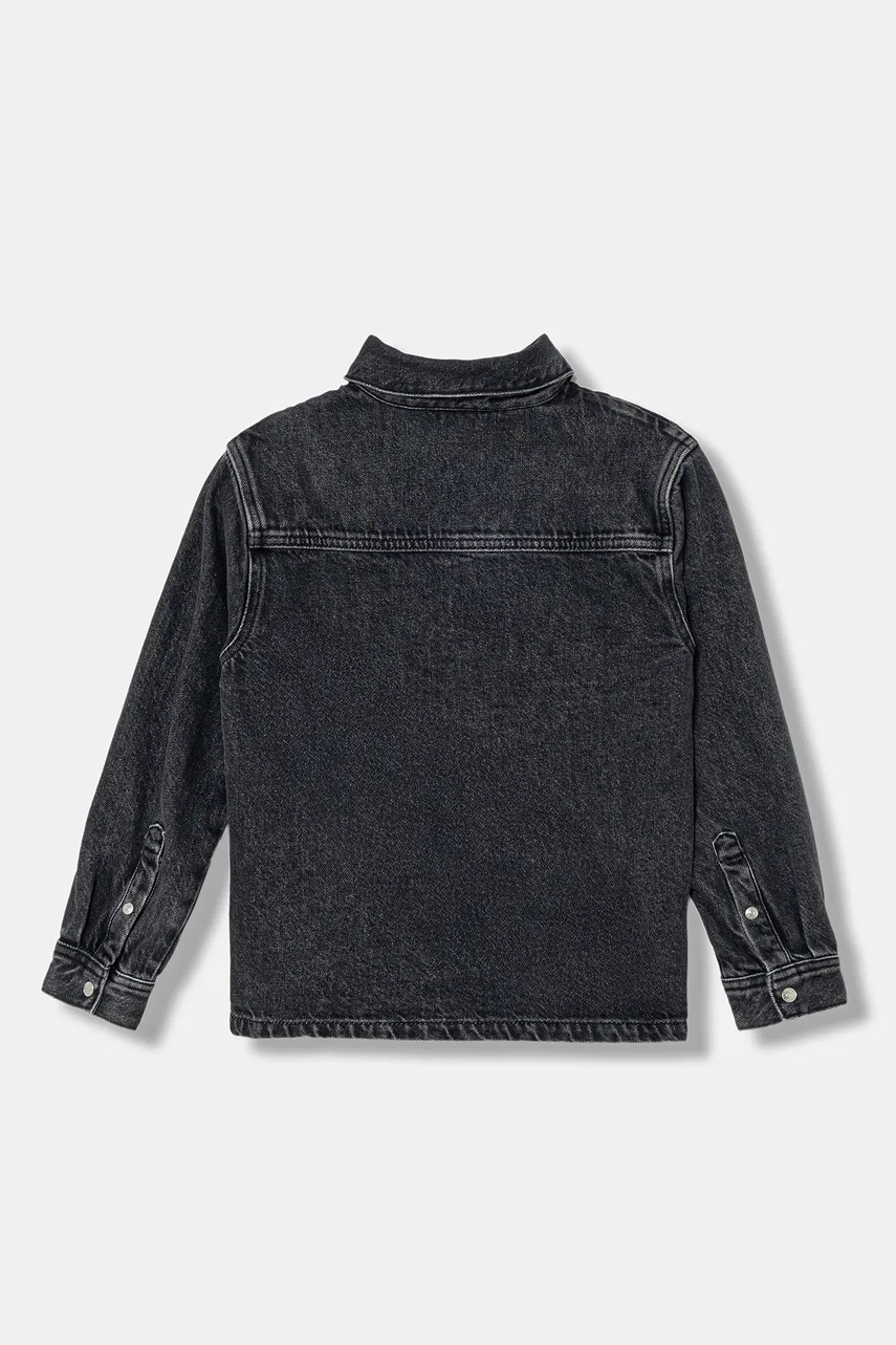 Детская джинсовая рубашка Calvin Klein Jeans цвет чёрный IB0IB02624