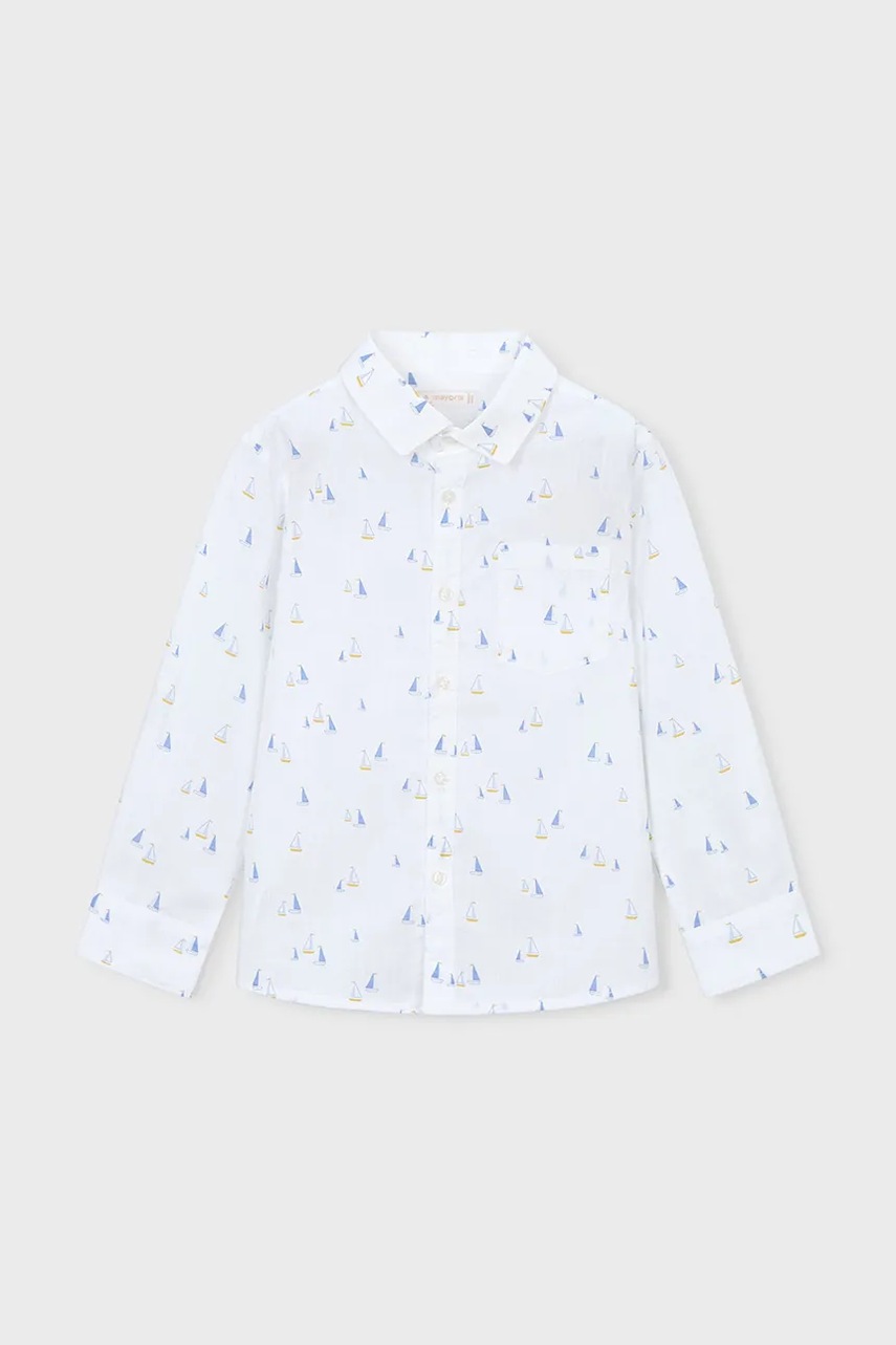 Детская рубашка с примесью льна Mayoral