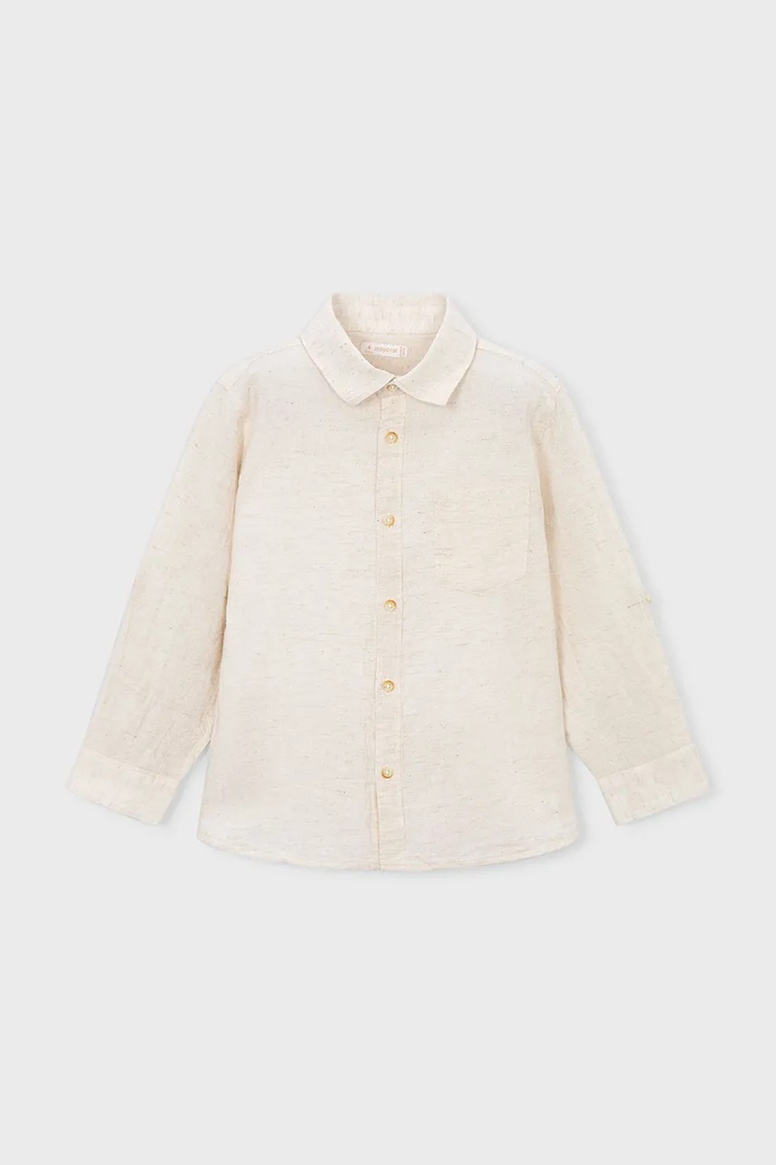 Детская рубашка с примесью льна Mayoral