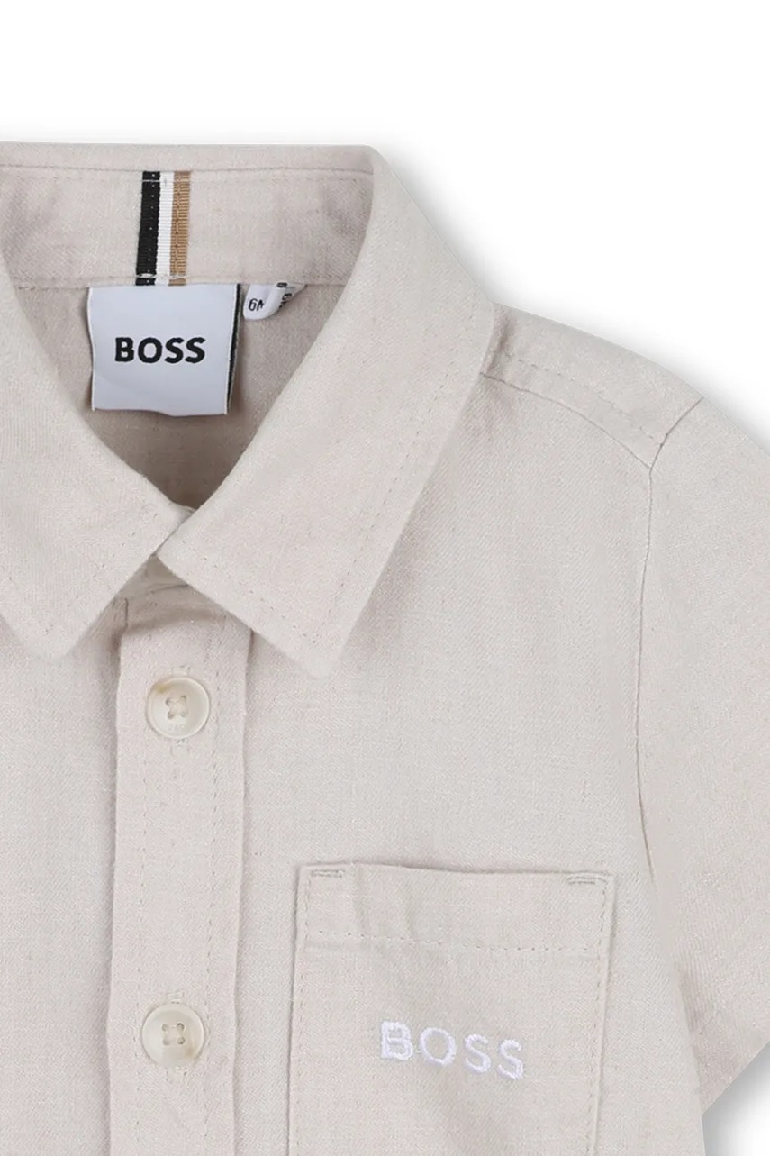 Μπλουζάκι με λινό για βρέφη BOSS φωτογραφία