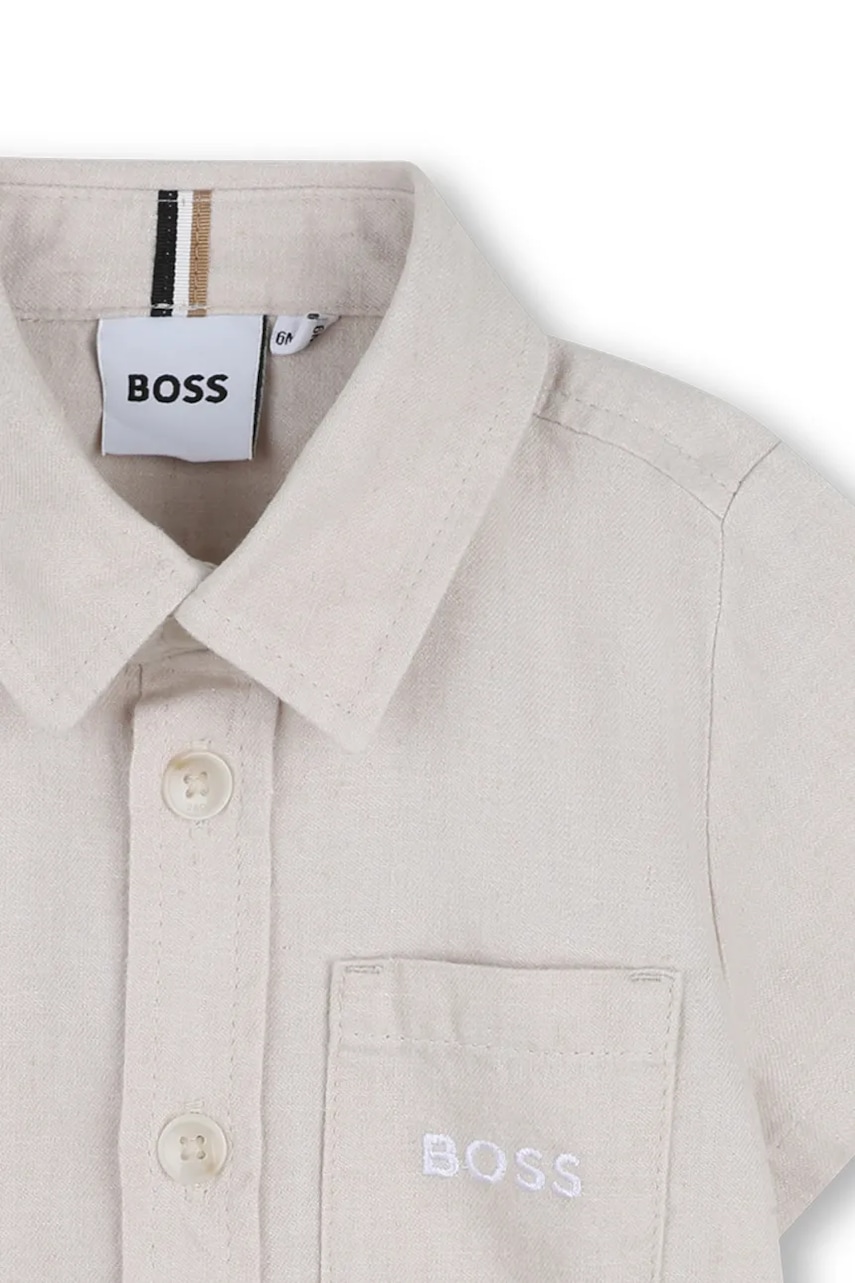 Košeľa pre bábätká s prímesou ľanu BOSS