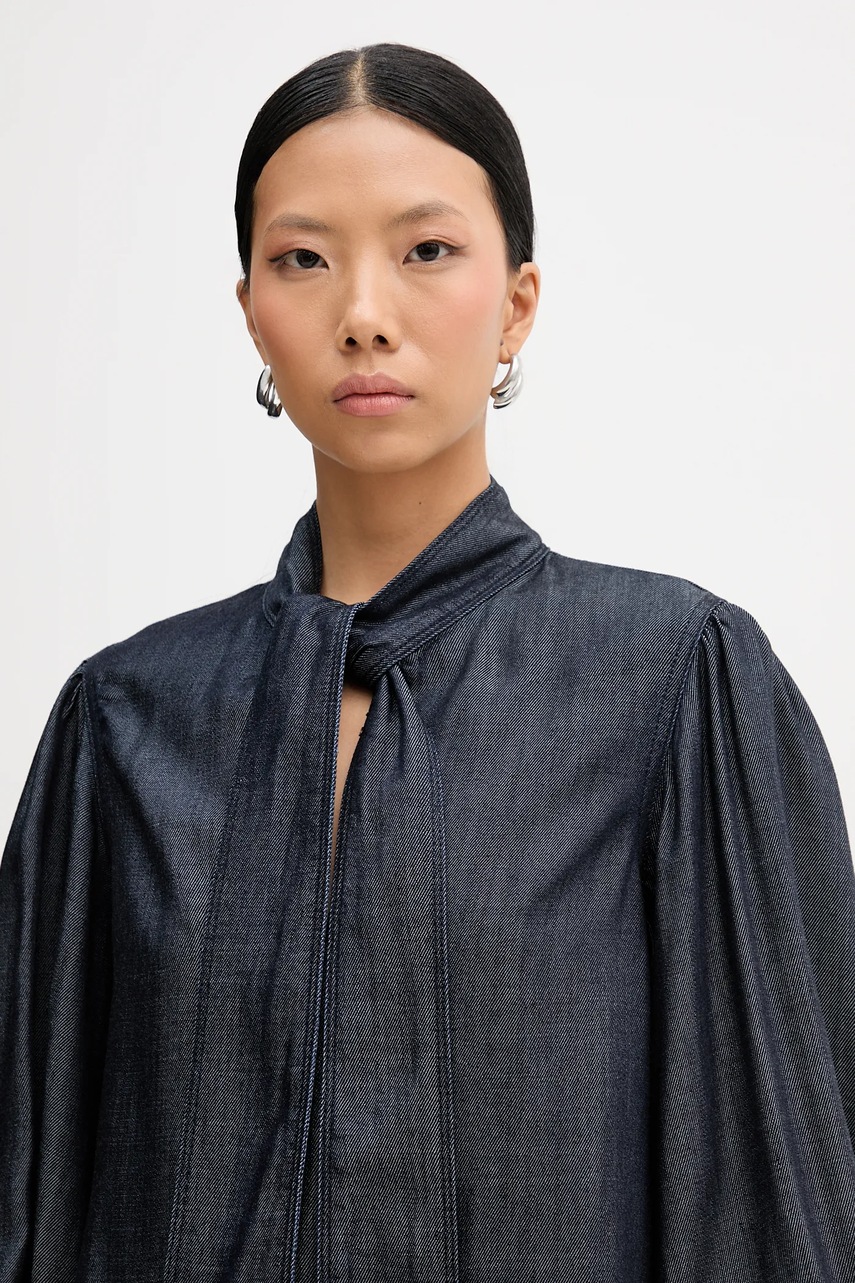 Džínová halenka Karl Lagerfeld FLUID DENIM (obrázek 4)