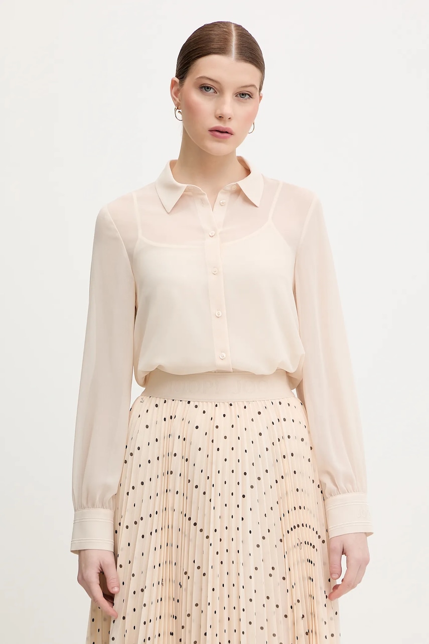 Joop! cămașă culoarea bej, cu guler clasic, regular, 30100111