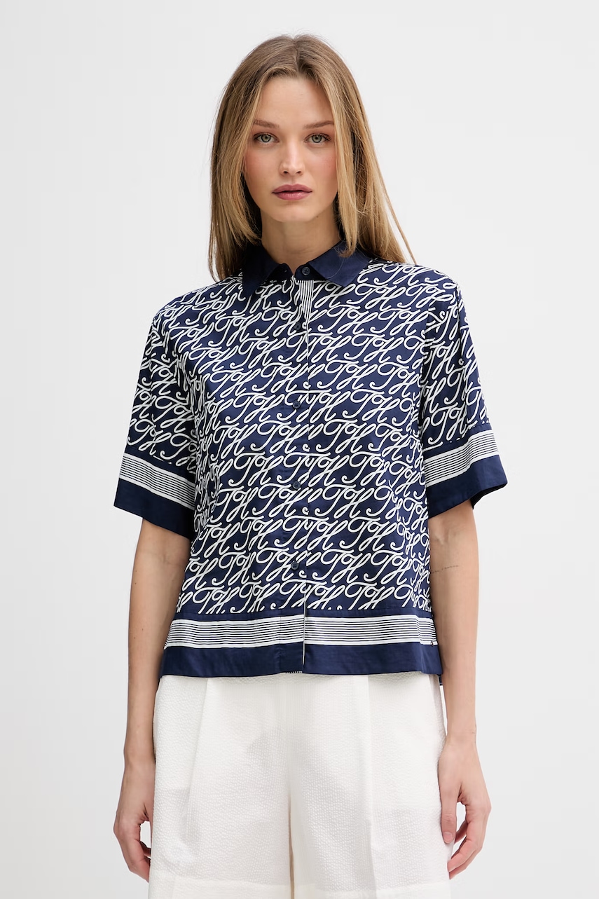Tommy Hilfiger cămașă pentru femei, cu mătase SUMMER