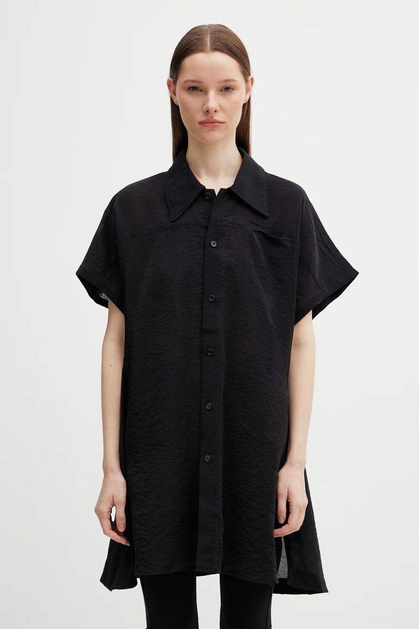 Y-3 W SS OVERSHIRT koszula z dodatkiem lnu damska