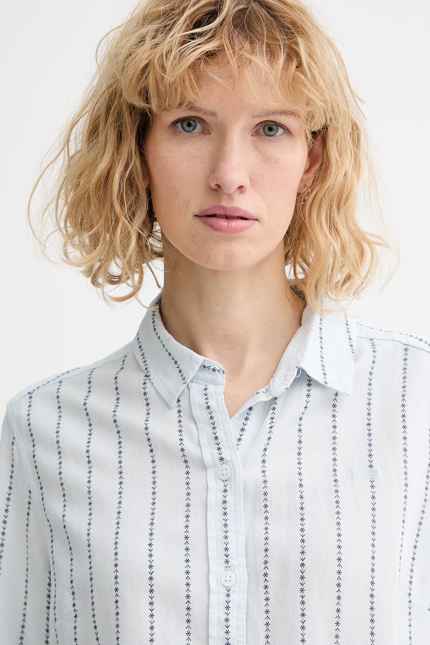 Košeľa s prímesou ľanu Levi's NEW CLASSIC FIT BW