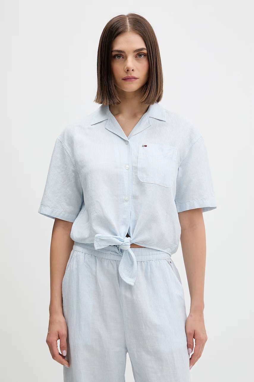 Levně Tommy Jeans košile dámská se lnem