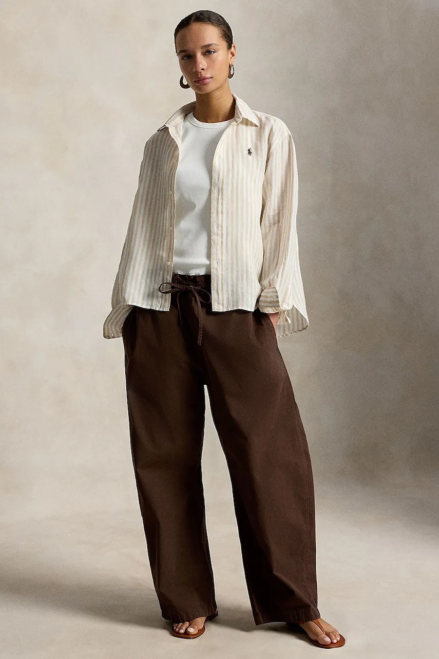 Polo Ralph Lauren košeľa dámska ľanová LINEN-LSL-BFS